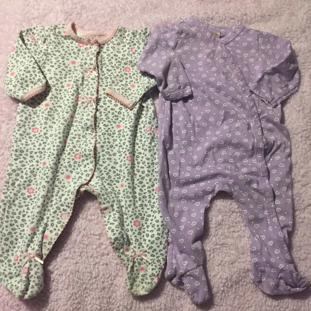💕 Baby Girl Sz 3m Footie Pajamas 💕